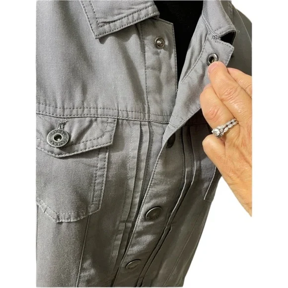 Tahari Tencel Charcoal Jacket, Size Small - Picture 4 of 11